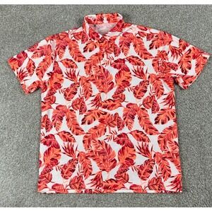 Under‎ Armour Playoff Polo Shirt Mens Large Orange Floral La Camisa Short Sleeve